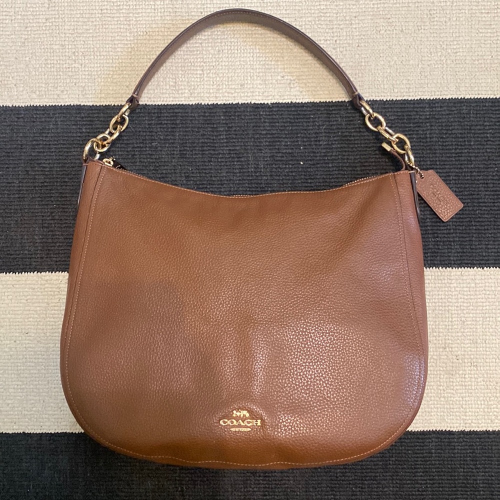 Coach Leather Purse with gold accents